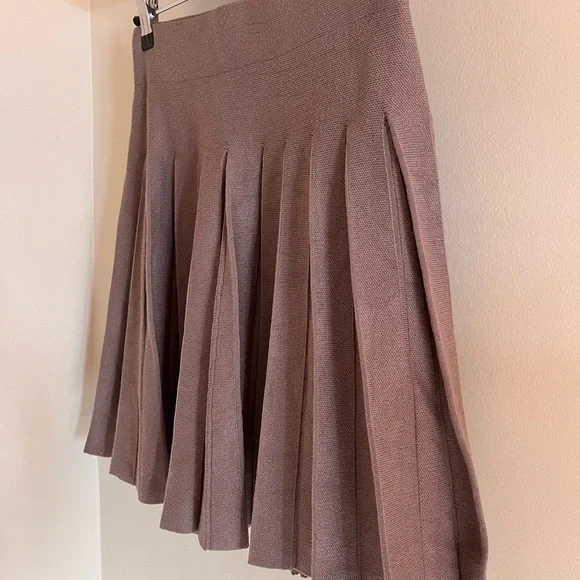 NWOT: Elegant Pleated Skirt in Mauve - Picture 2 of 3